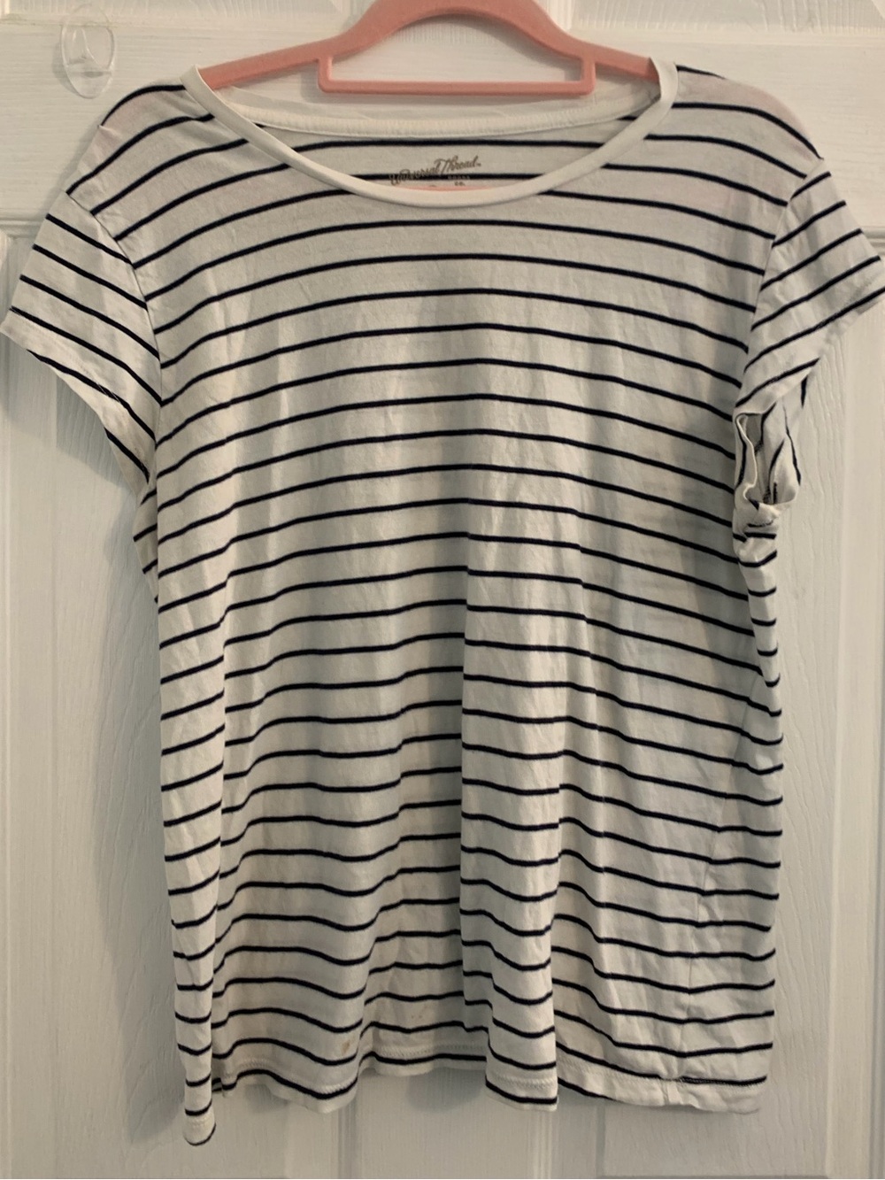 Universal Thread Black and White Striped Short Sleeve Tee. Size large. $10
